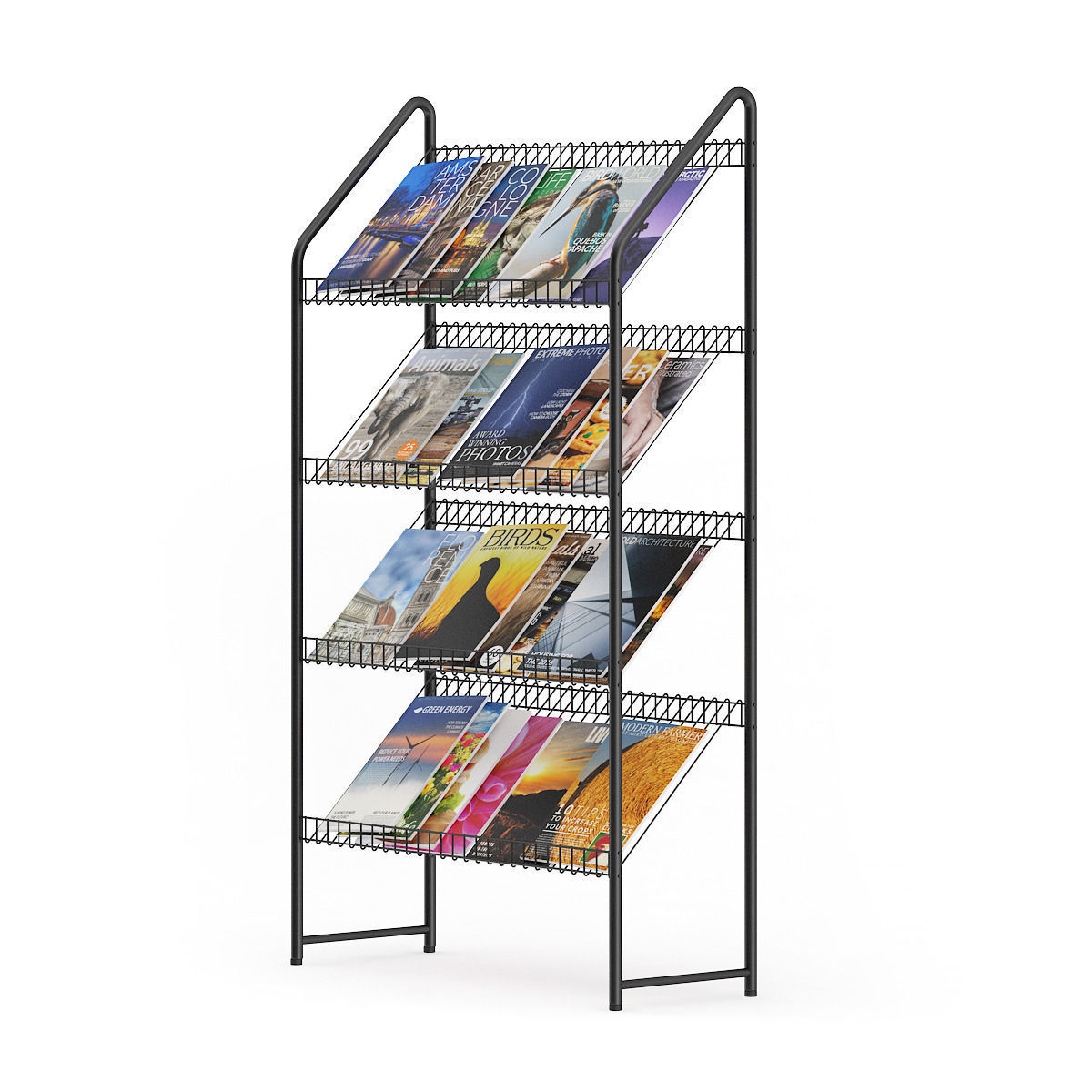 Market Stand with Magazines 4 3D model_4