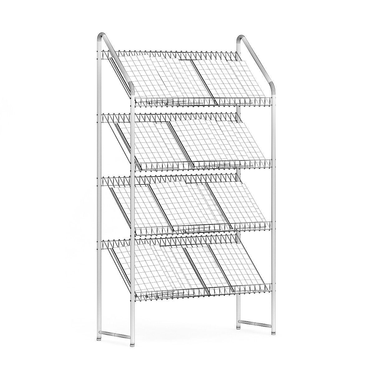 Market Stand with Magazines 4 3D model_1