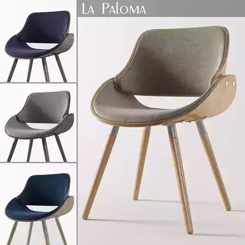 Lapaloma dining chair velvet with wooden legs