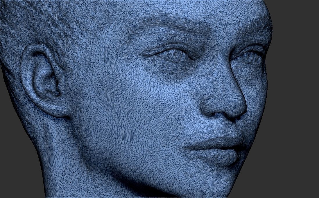 Beautiful blonde woman bust for full color 3D printing TYPE 5 3D print model_37