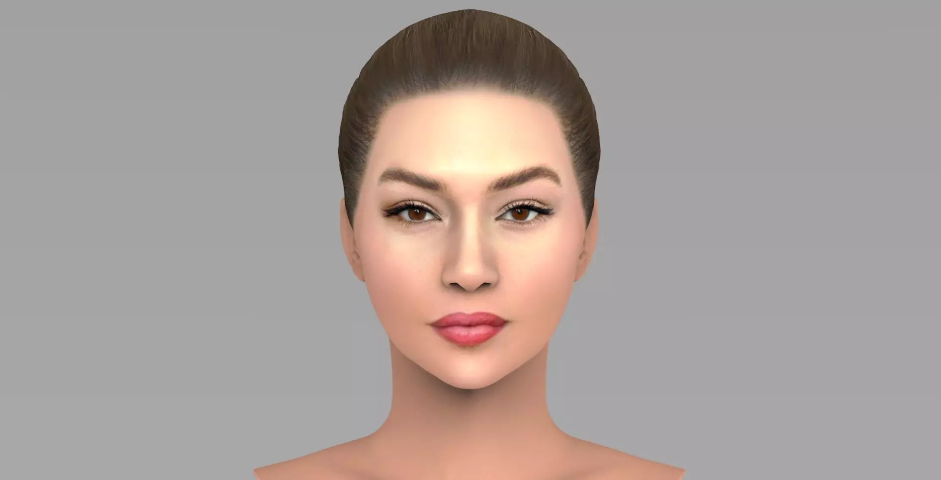 Beautiful blonde woman bust for full color 3D printing TYPE 5 3D print model_0