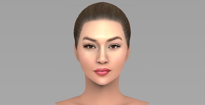Beautiful blonde woman bust for full color 3D printing TYPE 5 3D print model