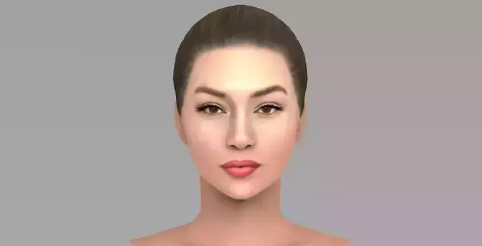 Beautiful blonde woman bust for full color 3D printing TYPE 5 3D print model