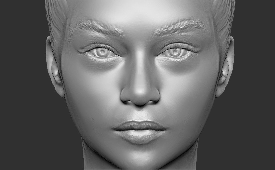 Beautiful blonde woman bust for full color 3D printing TYPE 5 3D print model_30