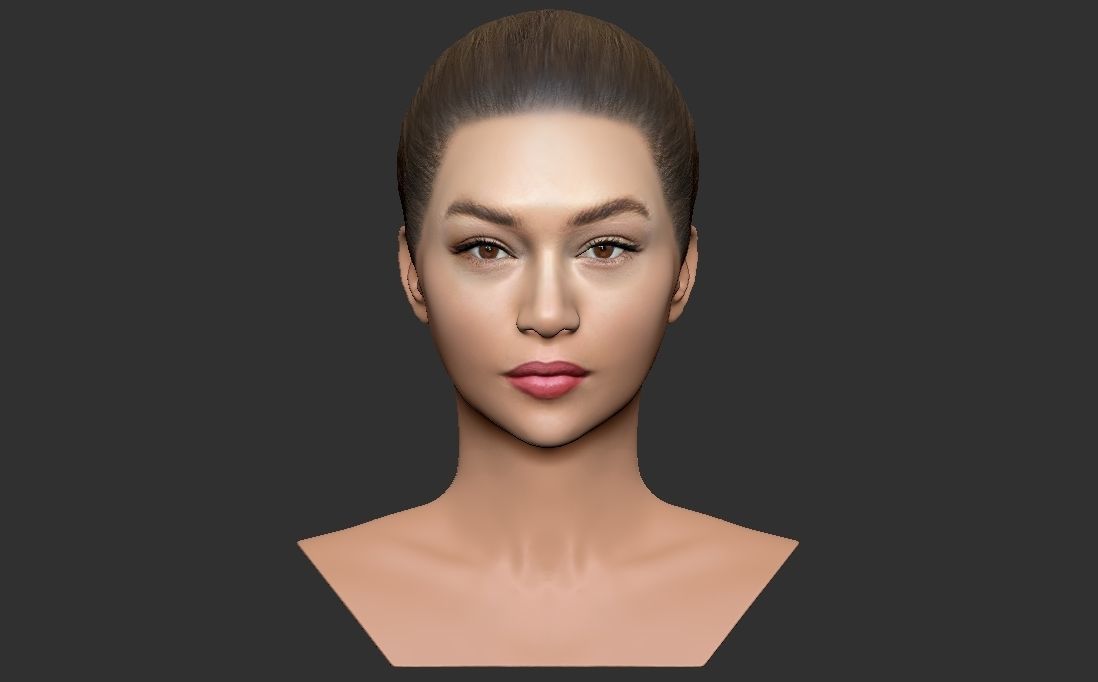 Beautiful blonde woman bust for full color 3D printing TYPE 5 3D print model_14