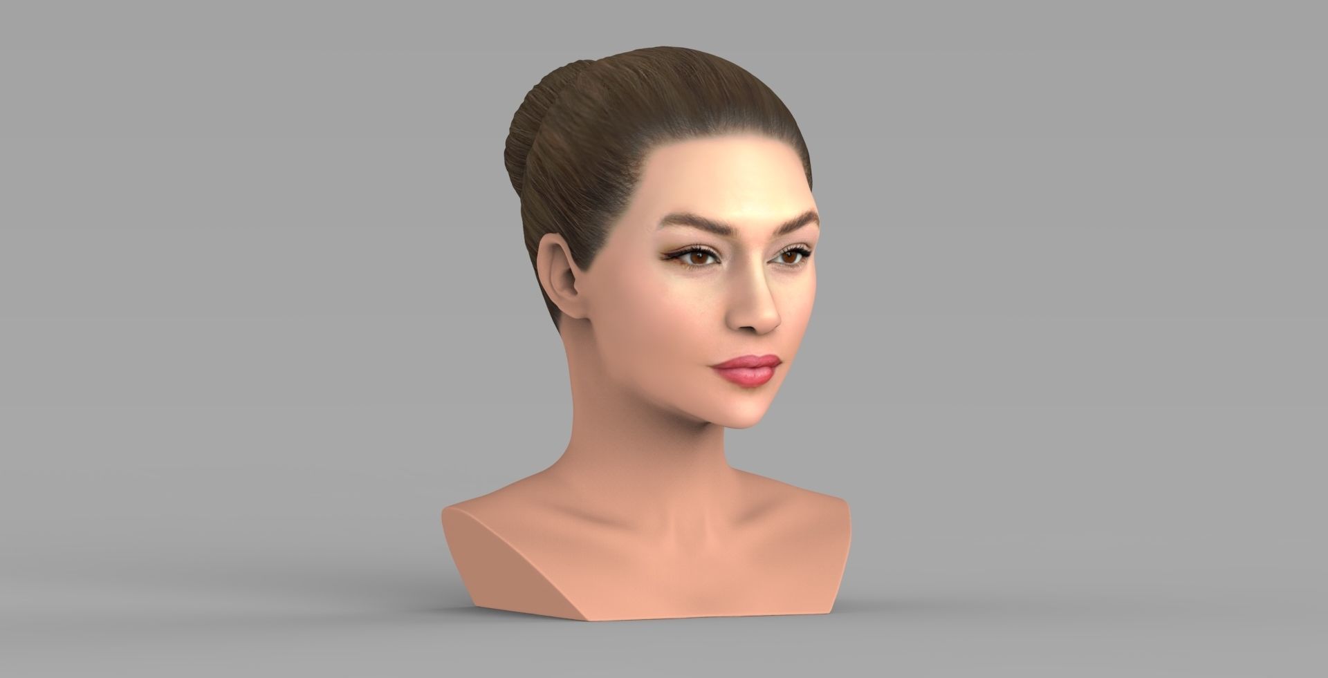 Beautiful blonde woman bust for full color 3D printing TYPE 5 3D print model_7