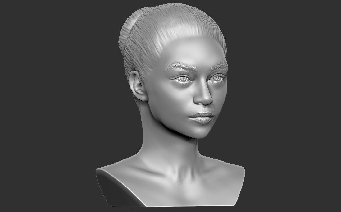 Beautiful blonde woman bust for full color 3D printing TYPE 5 3D print model_28