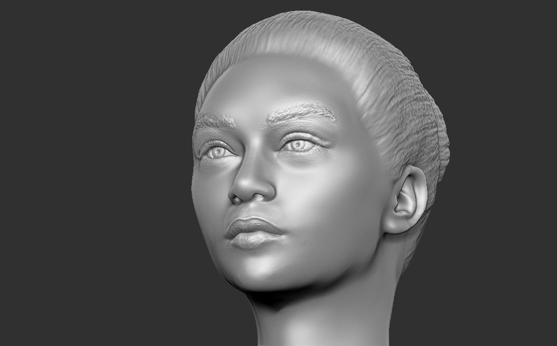 Beautiful blonde woman bust for full color 3D printing TYPE 5 3D print model_27