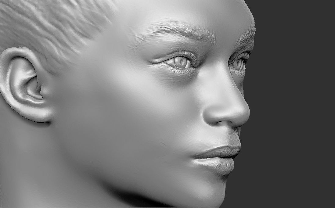 Beautiful blonde woman bust for full color 3D printing TYPE 5 3D print model_33