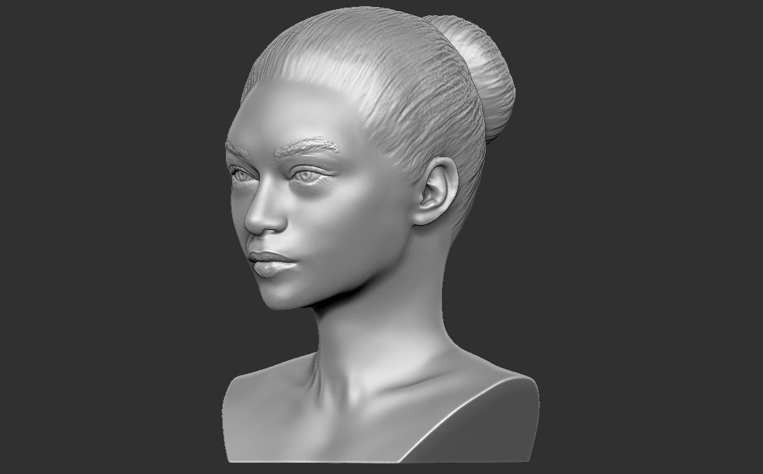 Beautiful blonde woman bust for full color 3D printing TYPE 5 3D print model_20