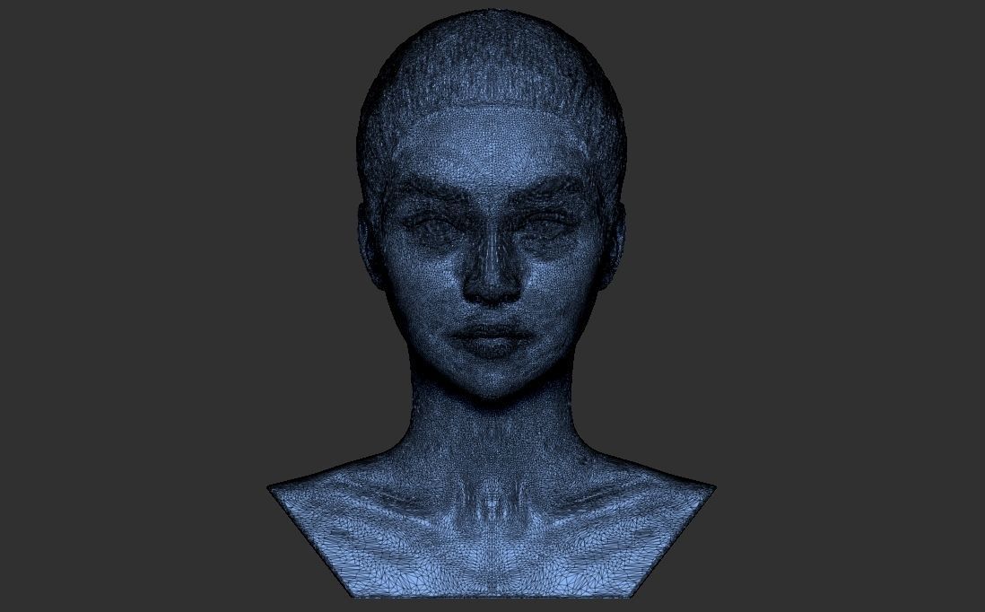 Beautiful blonde woman bust for full color 3D printing TYPE 5 3D print model_38