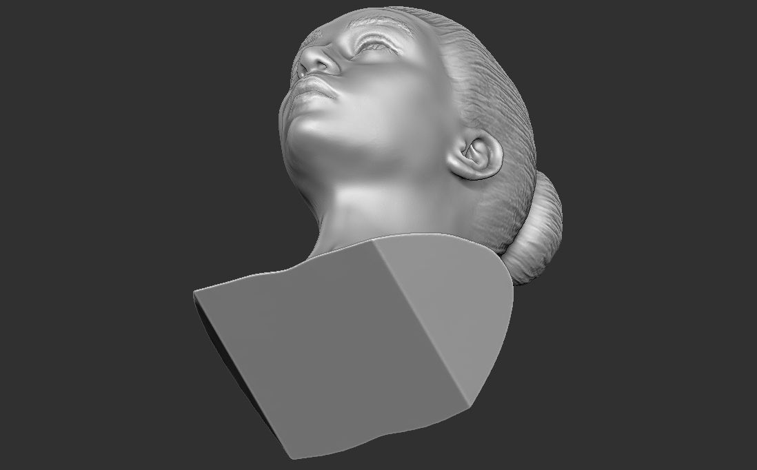 Beautiful blonde woman bust for full color 3D printing TYPE 5 3D print model_32