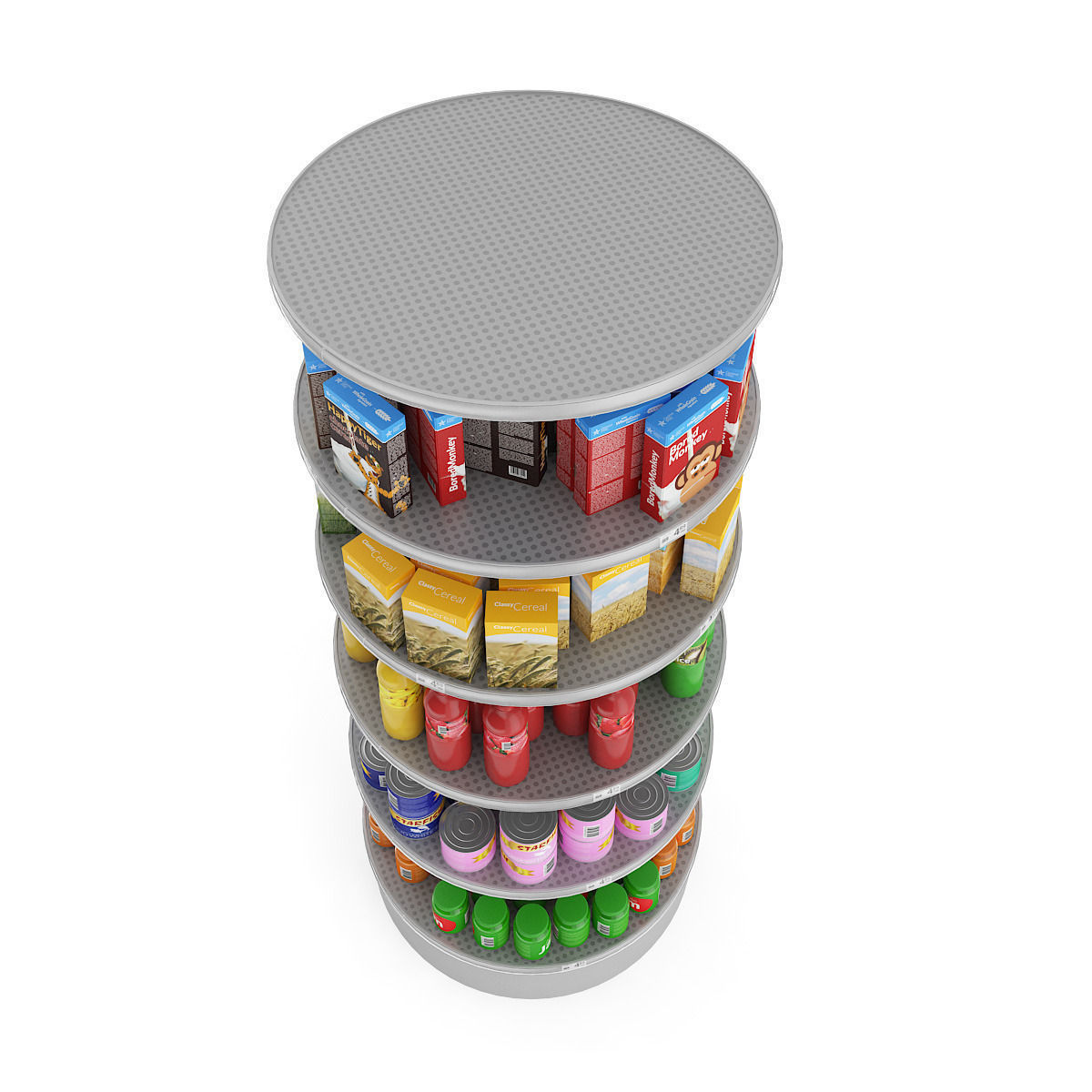 Round Market Shelf 3D model_4