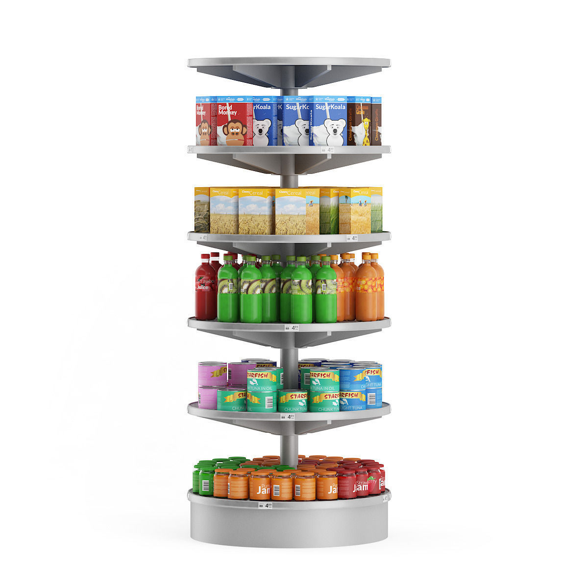 Round Market Shelf 3D model_2