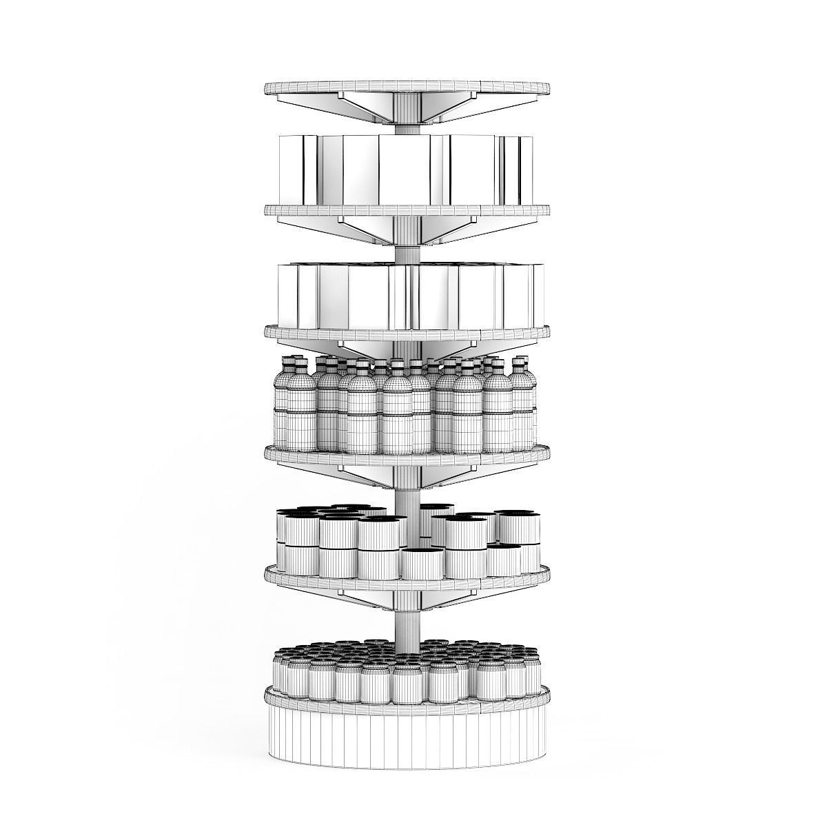 Round Market Shelf 3D model_1