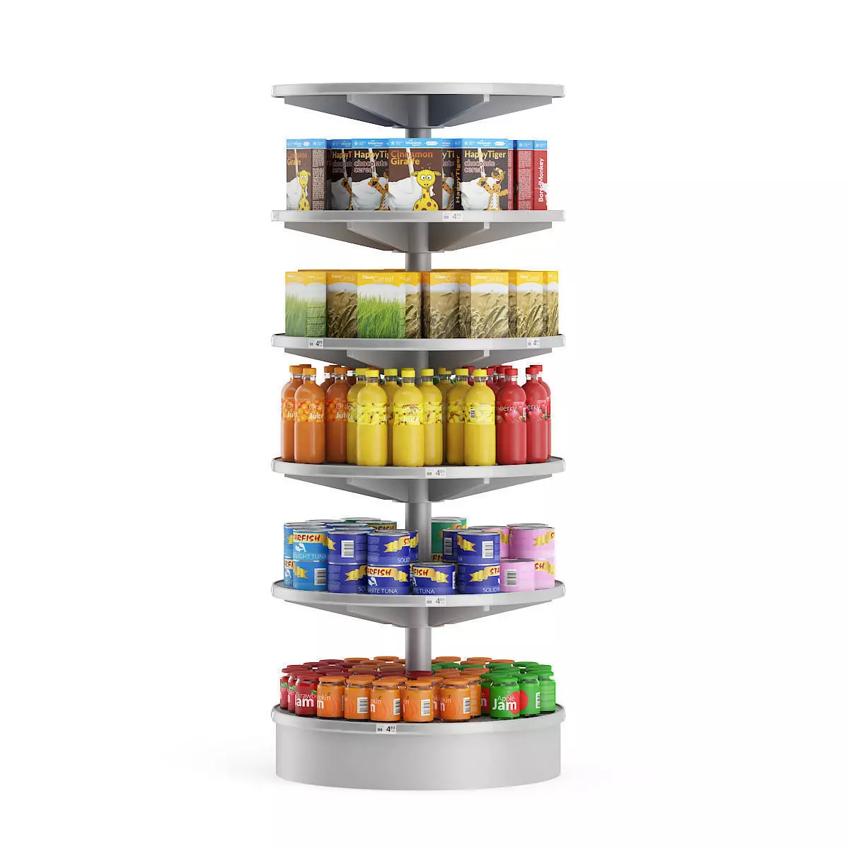 Round Market Shelf 3D model_0