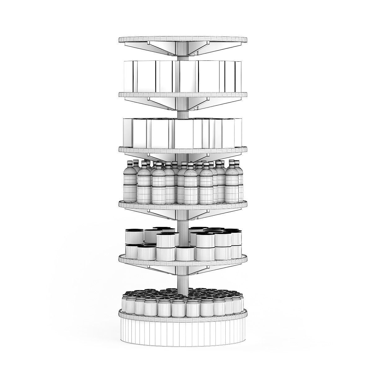 Round Market Shelf 3D model_3
