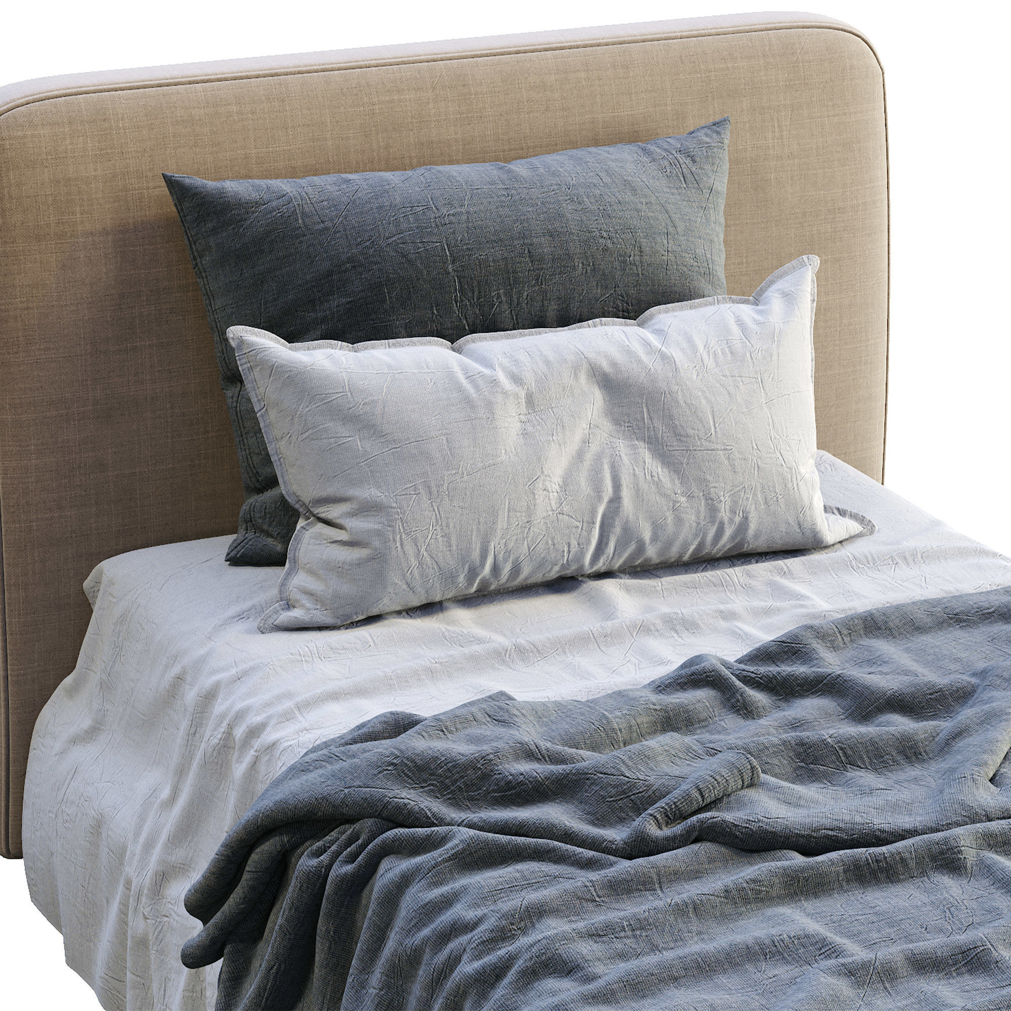 Feel Single Bed By Bolzan 3D model_2