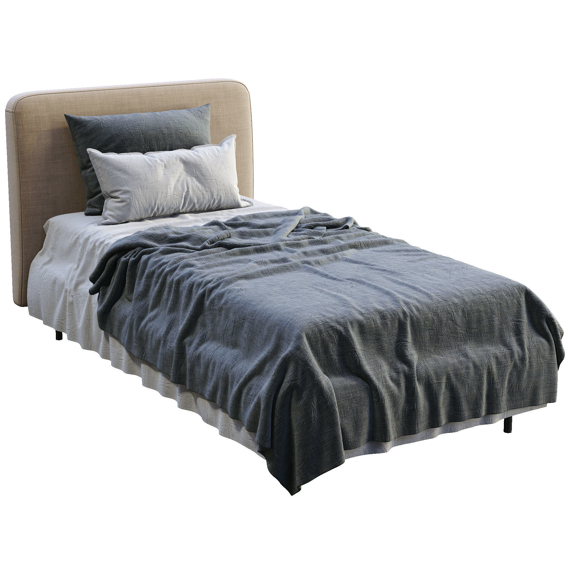 Feel Single Bed By Bolzan 3D model_1