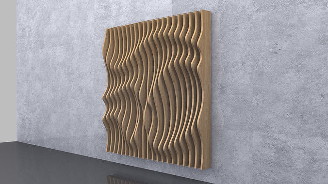Parametric Wavy Wooden Panels 12 3D model