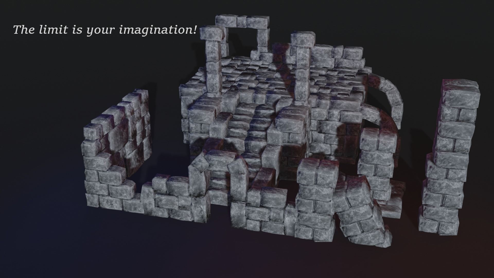 Low-poly ancient ruin pack Low-poly 3D model_7