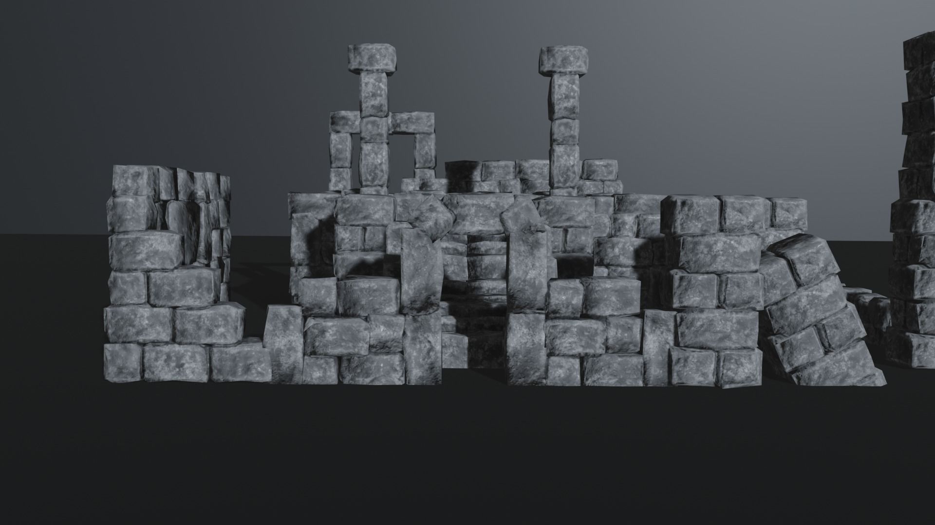 Low-poly ancient ruin pack Low-poly 3D model_9