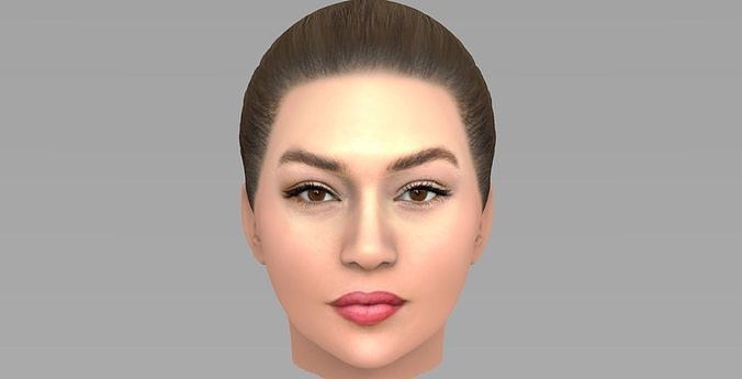 Beautiful blonde woman head TYPE 5 3D model