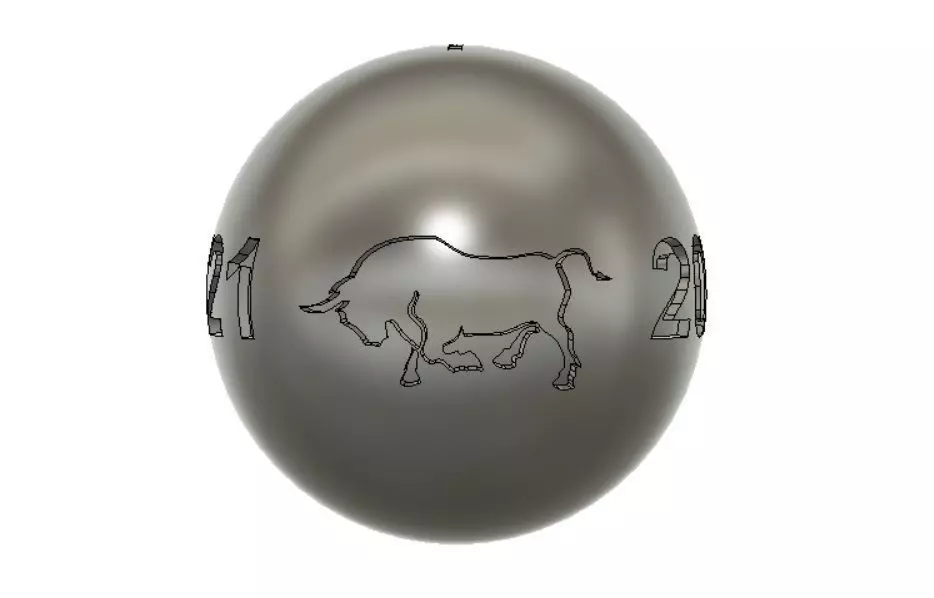  Bull 2021 Christmas Ball 3D print model Bull tree toy decor 3D print model_0