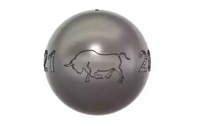  Bull 2021 Christmas Ball 3D print model Bull tree toy decor 3D print model