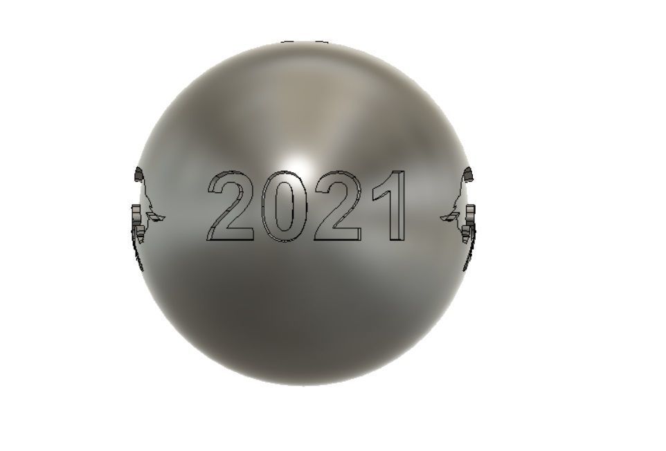  Bull 2021 Christmas Ball 3D print model Bull tree toy decor 3D print model_1