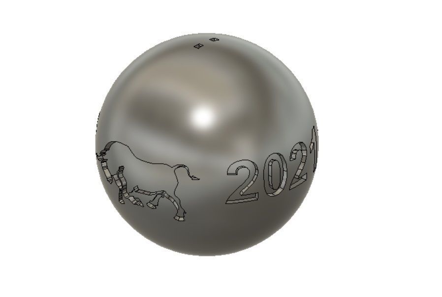  Bull 2021 Christmas Ball 3D print model Bull tree toy decor 3D print model_2