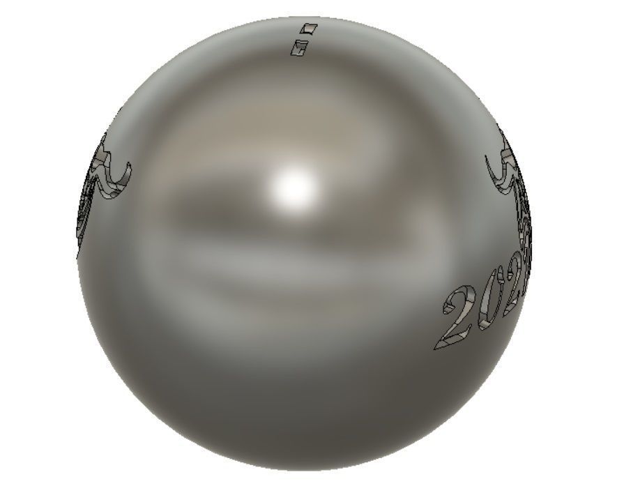 Bull 2021 Christmas Ball 3D print model on both sides Tree toy 3D print model_3