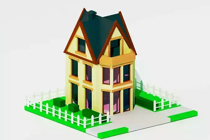 House Low-poly 3D model 3D model