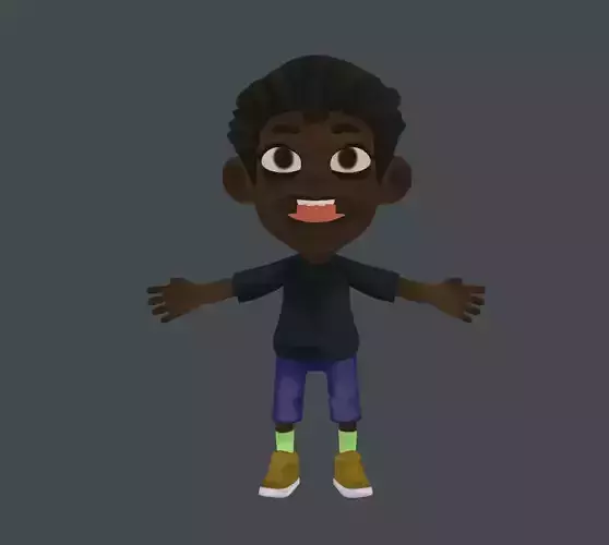 Hand-Painted Boy Character Model 3D model