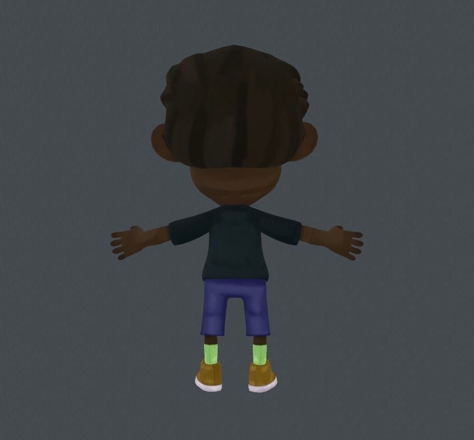 Hand-Painted Boy Character Model 3D model_1