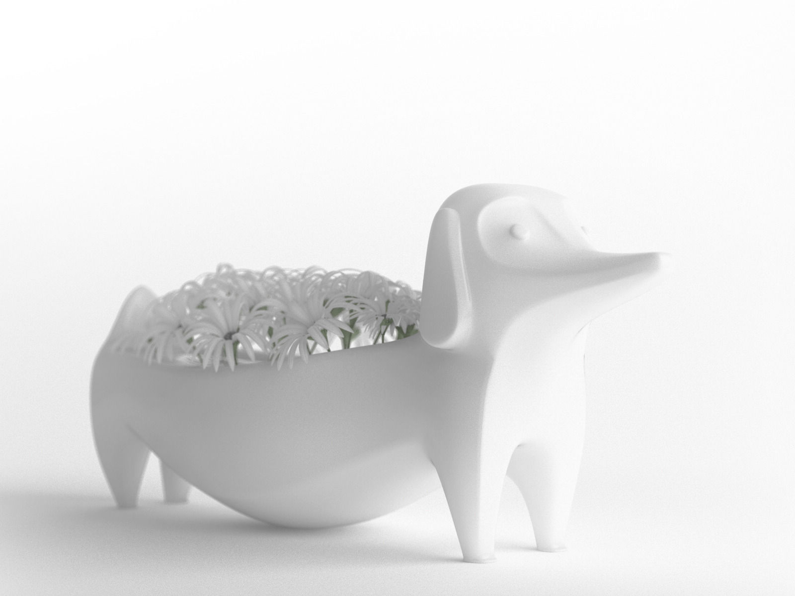 bowl with flowers 3D model_1