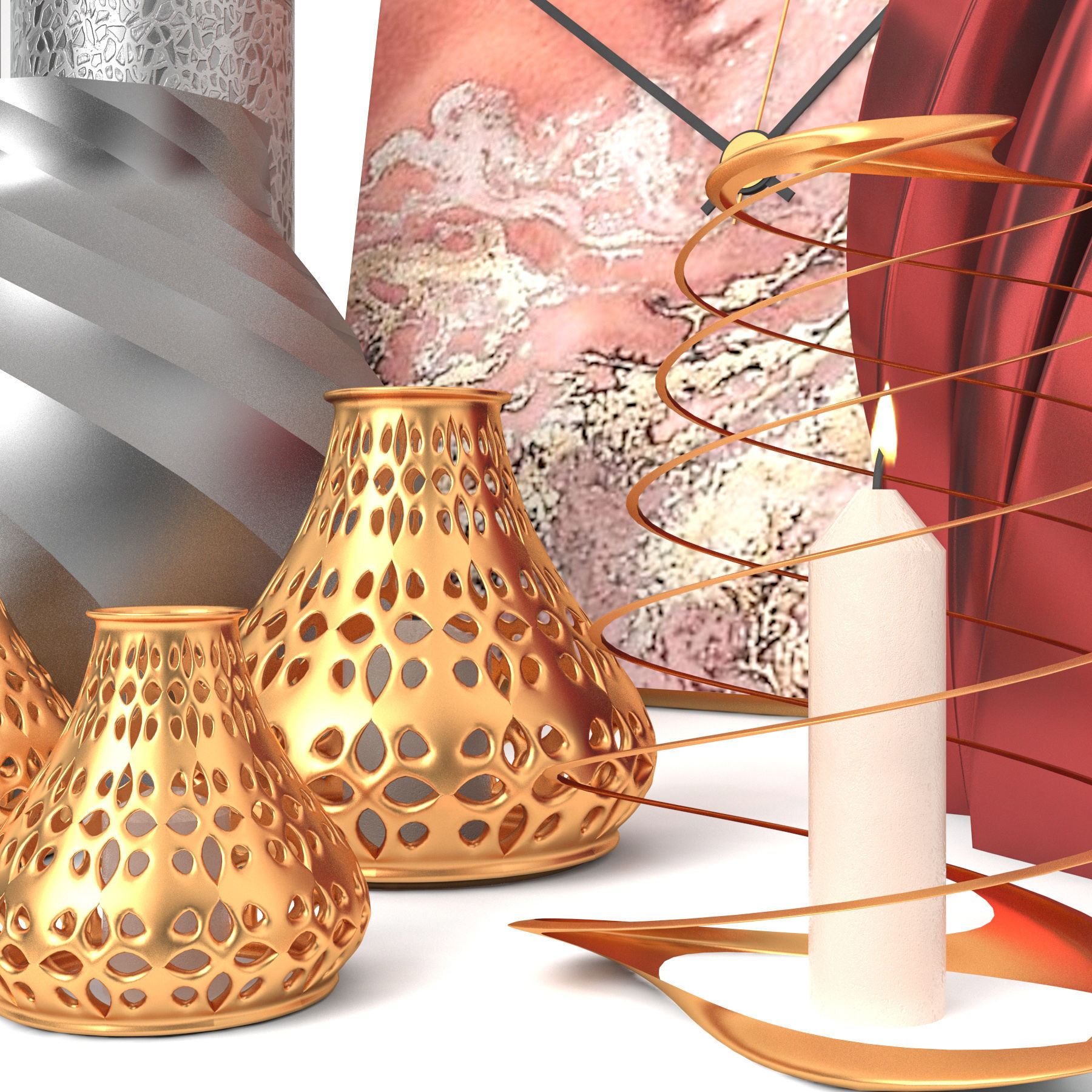 Decorative set 008 3D model_2