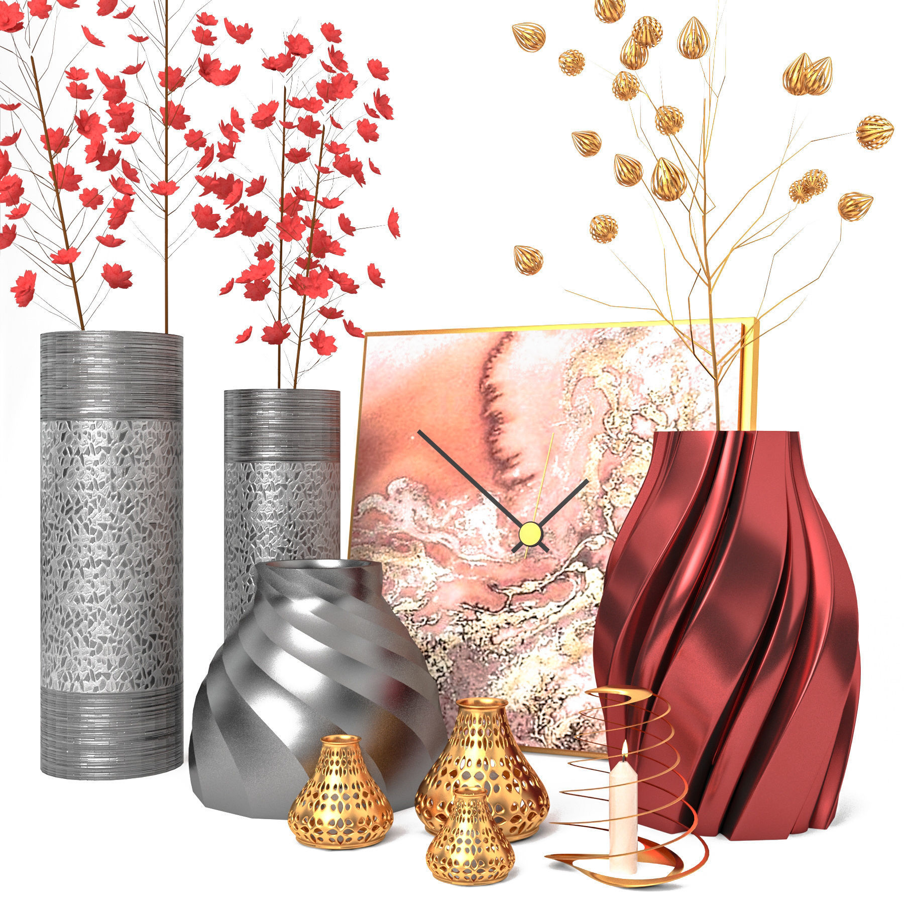 Decorative set 008 3D model_1