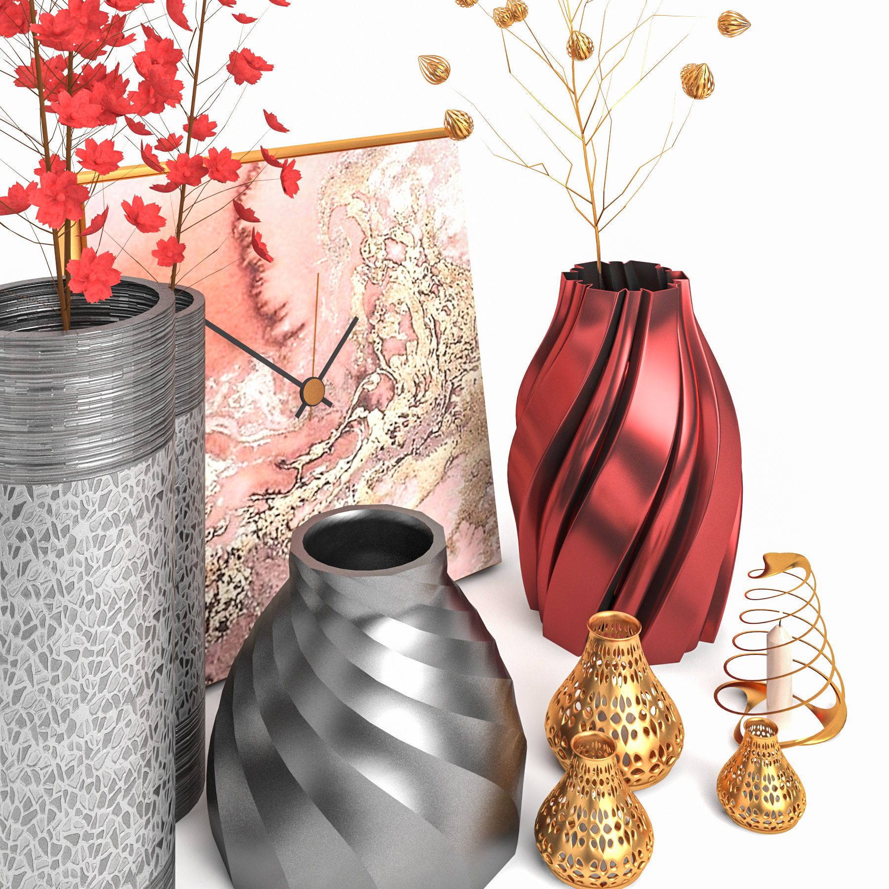 Decorative set 008 3D model_3