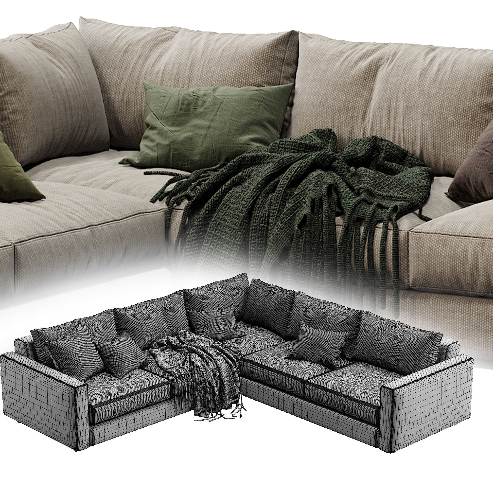 Ferlea Sofa Simple 2 color version 3D model_4