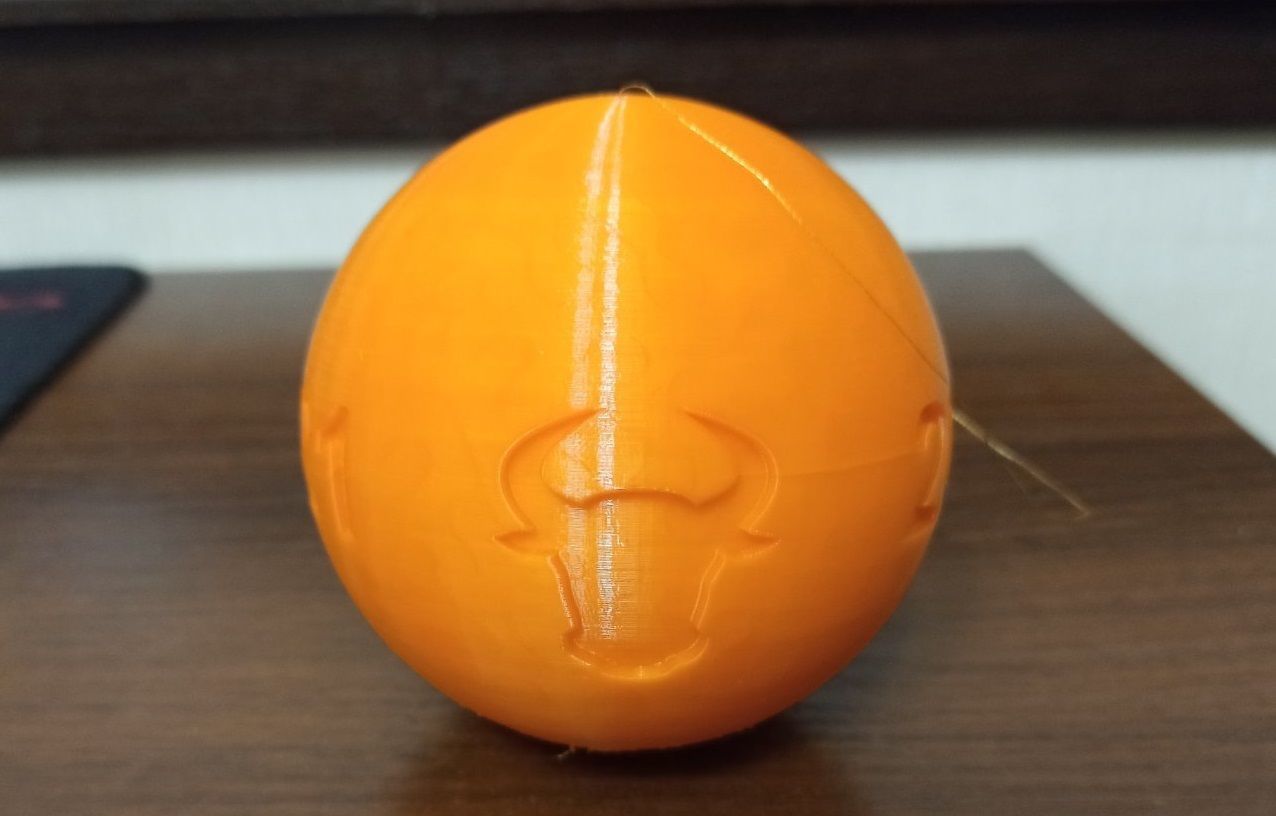 Bull 2021 Christmas Ball one side had tree toy 3D print model 3D print model_1