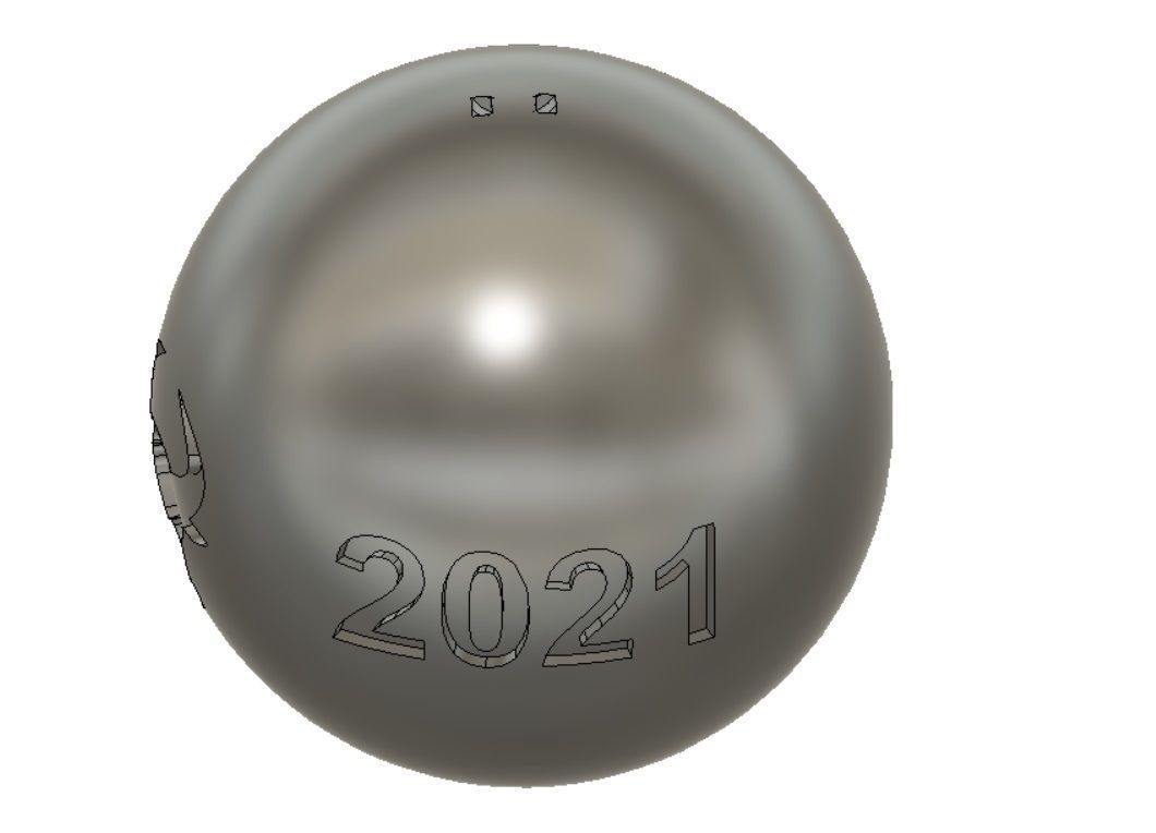 Bull 2021 Christmas Ball one side had tree toy 3D print model 3D print model_2