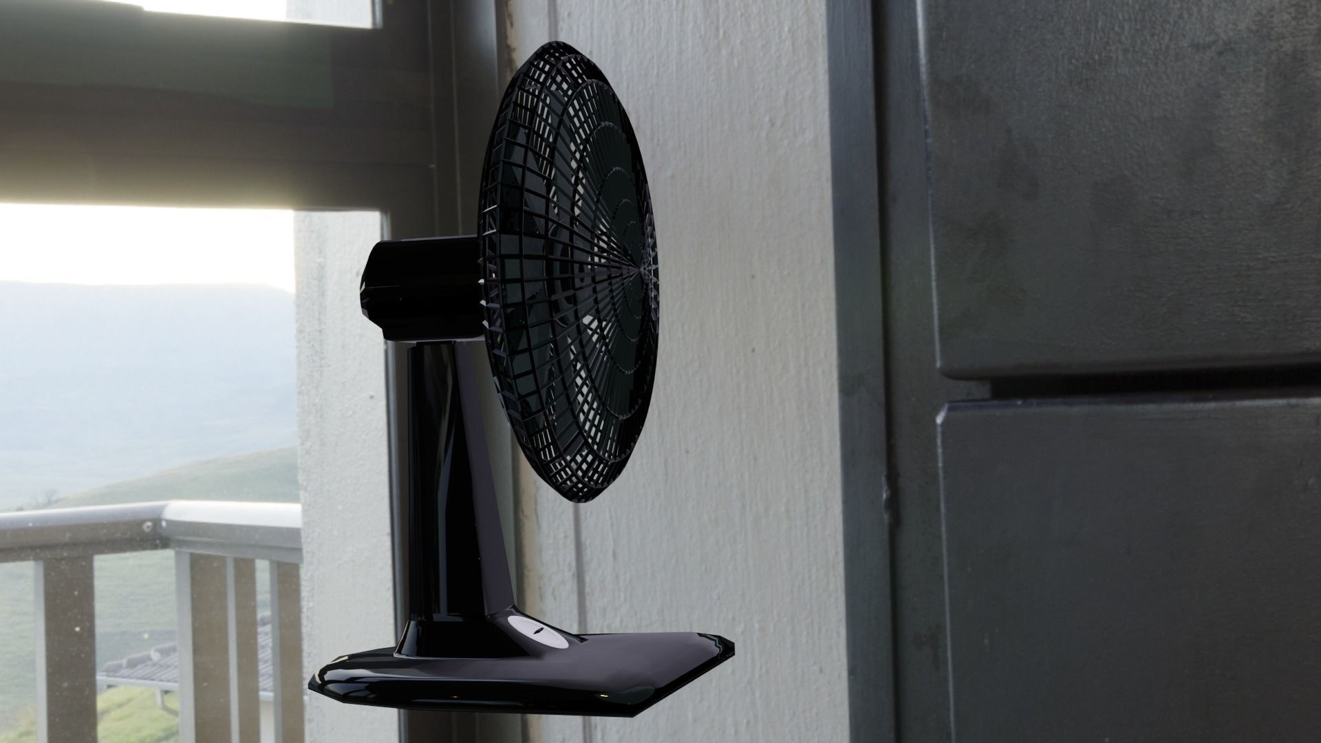 Table Fan  3D model_4