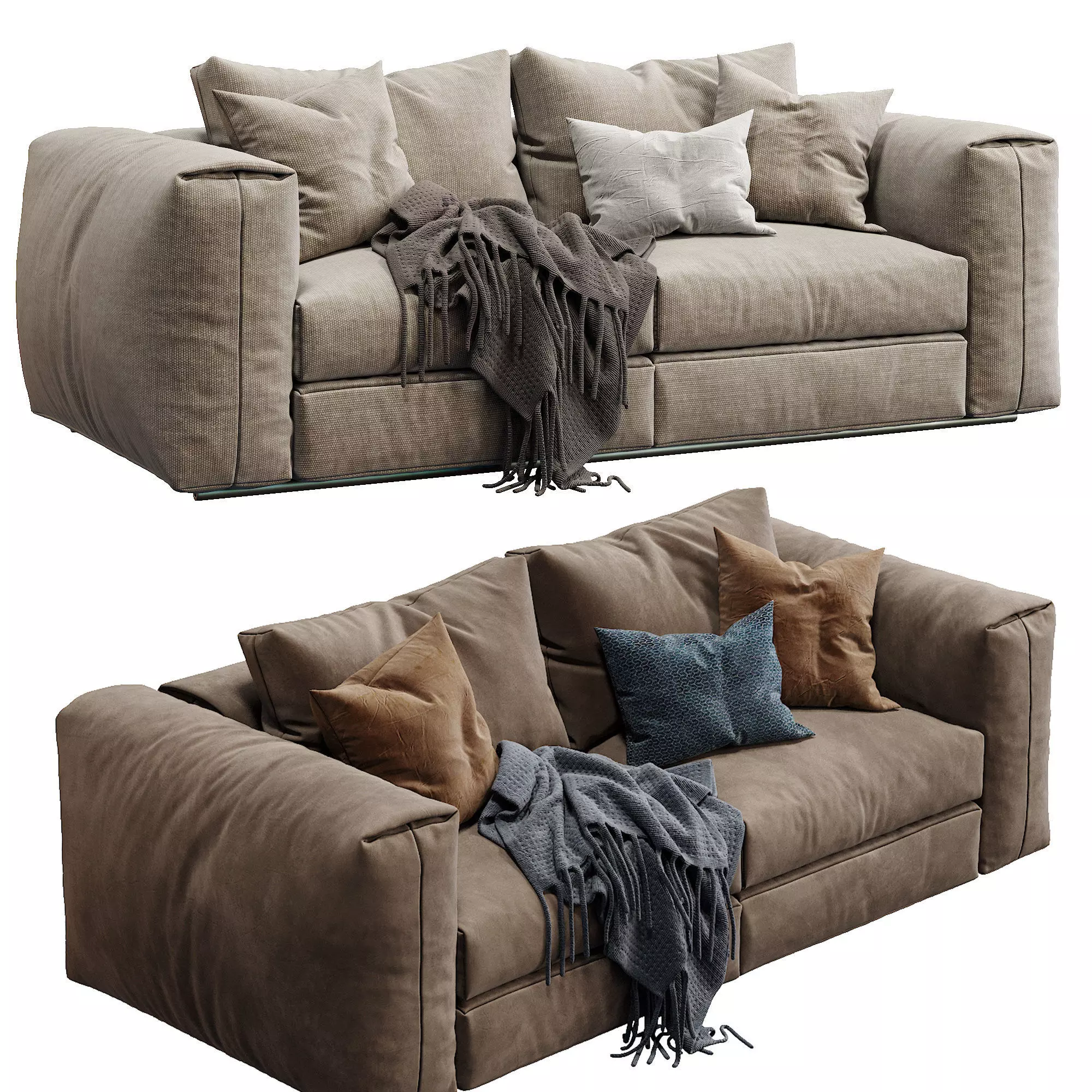 Flexform Sofa Asolo 2 color version 3D model_0