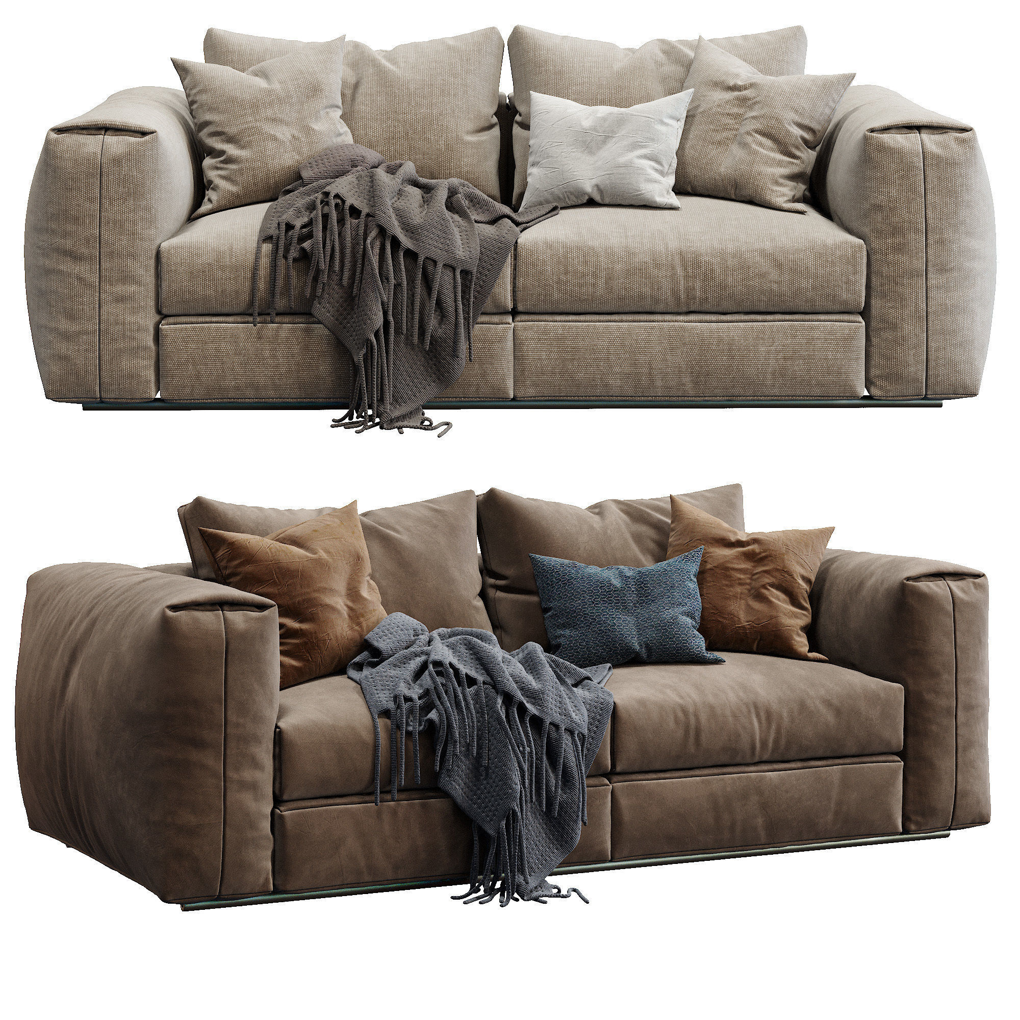 Flexform Sofa Asolo 2 color version 3D model_1