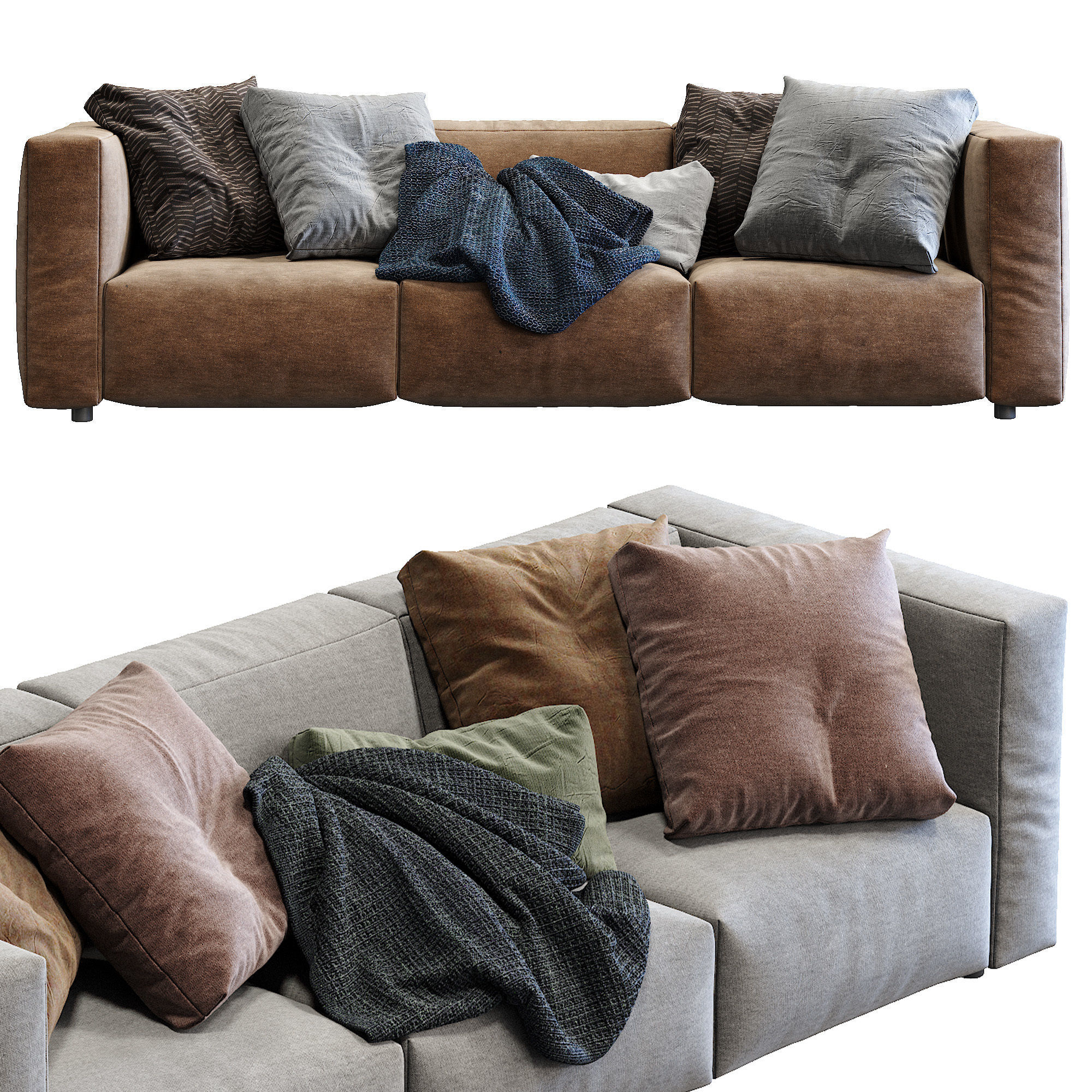 Prostoria Sofa Match 3 2 color version 3D model_1