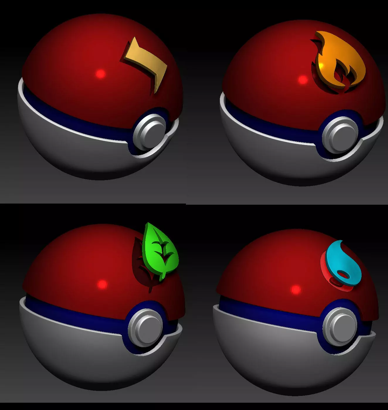 Pokeballs bomb 3D print model_0