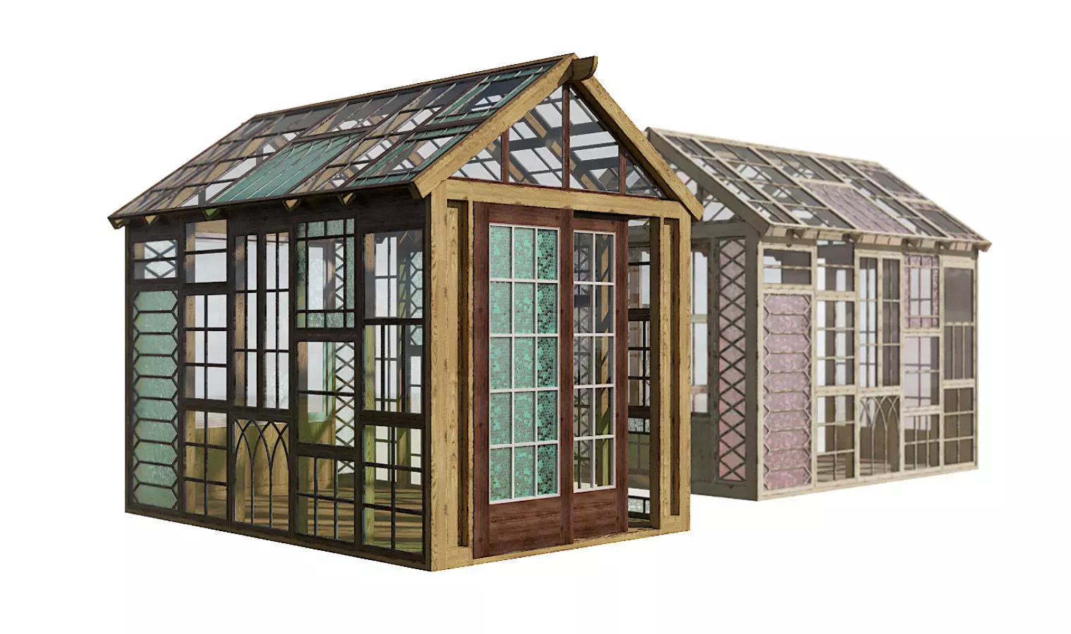 Aged frame greenhouse 3d model 3D model