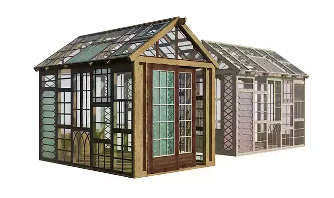Aged frame greenhouse 3d model 3D model