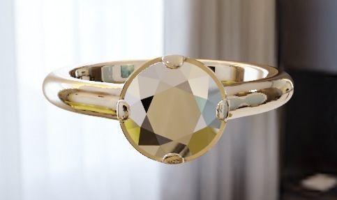 model A grade cz diamond ring 3D print model_1